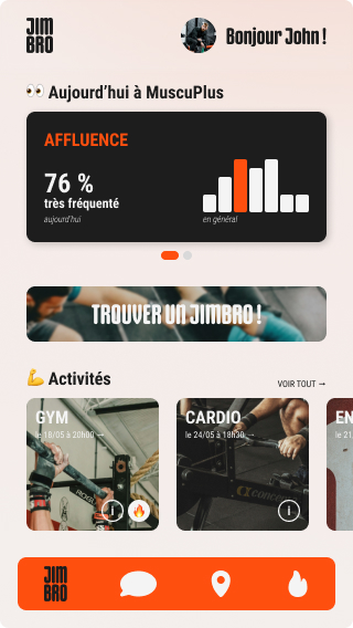 Maquette UI de la page d'accueil du site Prévention Sport